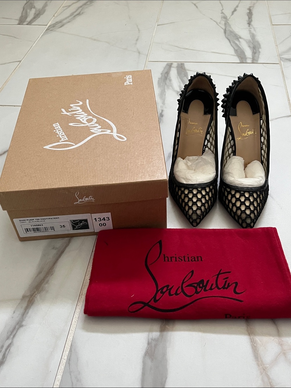 Christian Louboutin Guni Knot 100 Patent Pumps 36